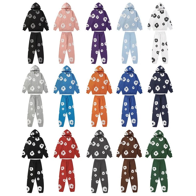 Hooded sweatshirt retro suit trousers for men and women